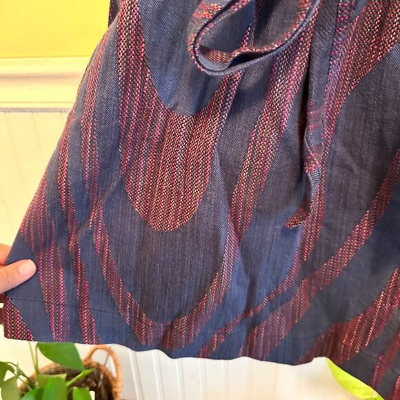 Idra Skirt Blue Stitched skirt with bow tie belt size 12 - Picture 9 of 9